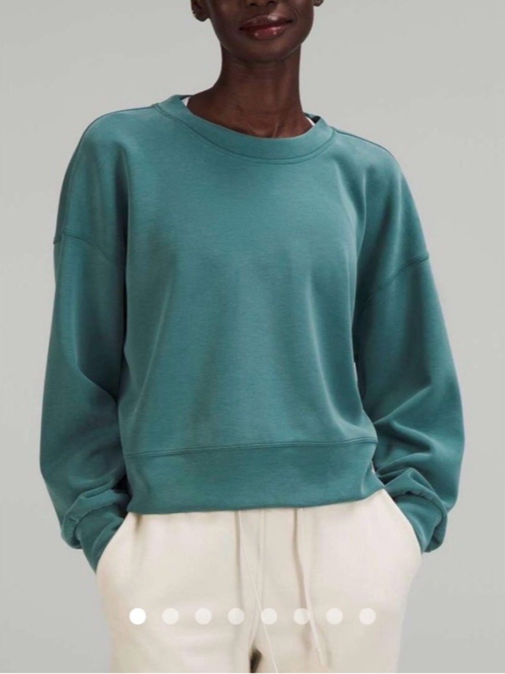 Lululemon Softstreme Perfectly Oversized Cropped Crew Green Size 2